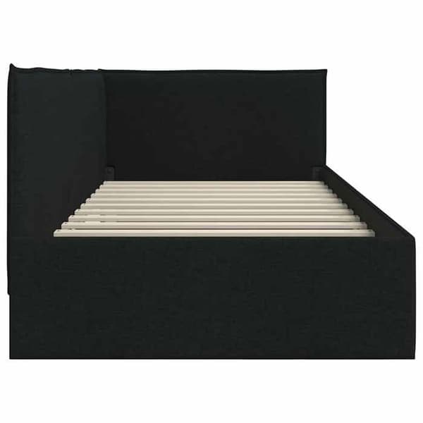 Maison Exclusive - Vinkel sengestel med hovedgærde Sort 80 x 200 cm stof