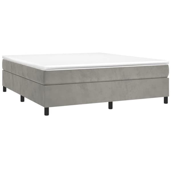 Maison Exclusive - Seng solid bund med socker og madras Grå 160x200cm Velour