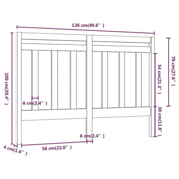 Maison Exclusive - Hovedgærde Grå 126x4x100 cm Massivt fyrretræ