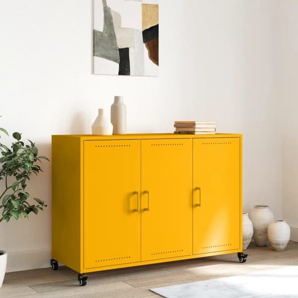Maison Exclusive - Buffé gul senap 100,5x39x72 cm stål