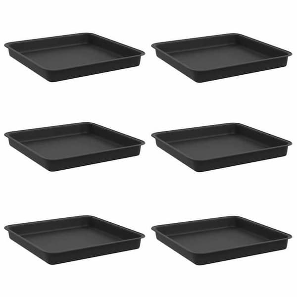 Maison Exclusive - Firkantet blomsterbakke 6 stk Sort 18 x 18 x 2 cm Plastik Sort