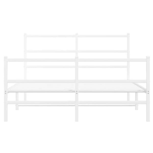 Sengestel - EKSKLUSIV HUS - 140x190 - metal - hvid - lamelbund Vit