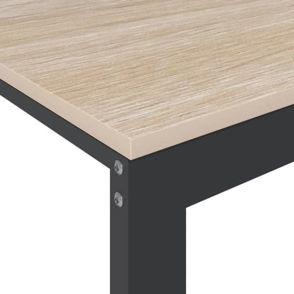 Maison Exclusive - Sort og egetræ computerbord 110x60x73 cm agglomereret