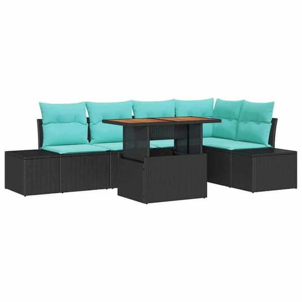 Maison Exclusive - Sæt af 6 pc have-sofa i sort poly rattan