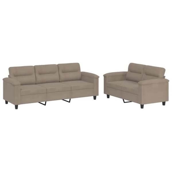 Maison Exclusive - 2-delars soffgrupp med kuddar i taupe mikrofiber Mol