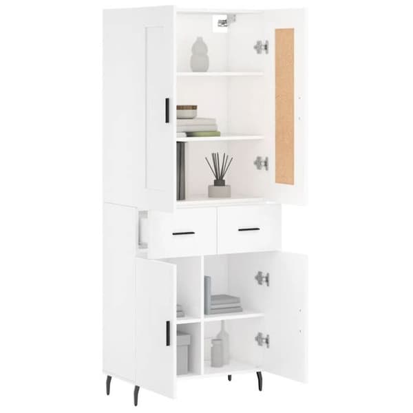 Maison Exclusive - Buffé hög Vit 69,5x34x180 cm Ingenjörsträ Vit