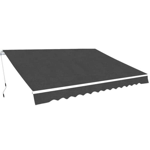 Fällbart tak - Manual 400 cm - Förstärkt aluminiumram - Slitstark polyester PU - Väggfästen ingår antracit