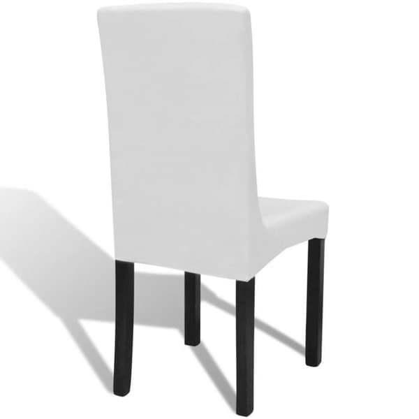 Stolsöverdrag - Exklusivt Hem - Utsträckbar 90% polyester/10% elastan - Vit - Paket med 6 stycken Vit