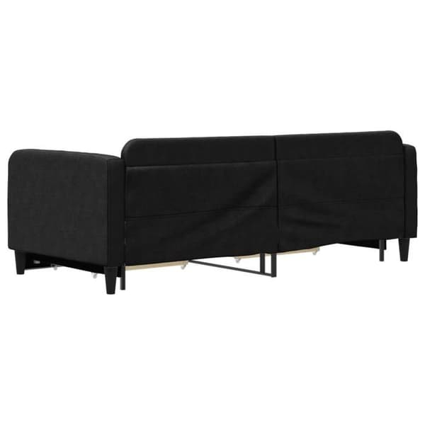 Maison Exclusive - Sengebænk med udtræk og skuffer sort 90x190 cm stof