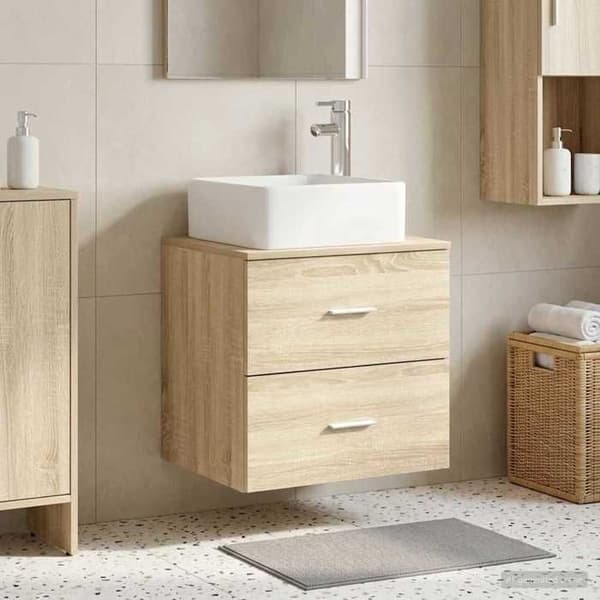 Eksklusiv Hus - Vægmonteret håndvask Vanity Egetræ Sonoma 49,5 x 41 x 63 cm