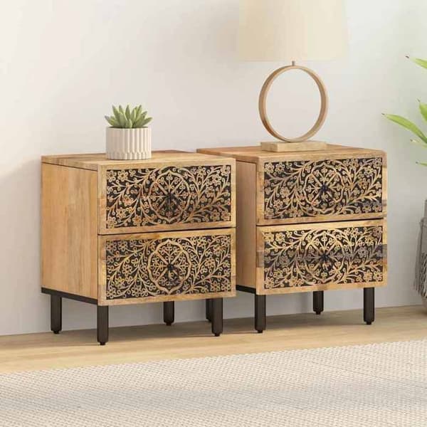 Maison Exclusive - Natborde 2 stk 40x33x46 cm Solid mango træ