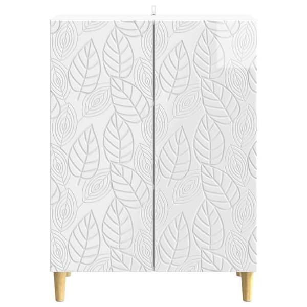 Maison Exclusive - Buffé Vit glänsande 66 x 34,5 x 90 cm Ingenjörsträ