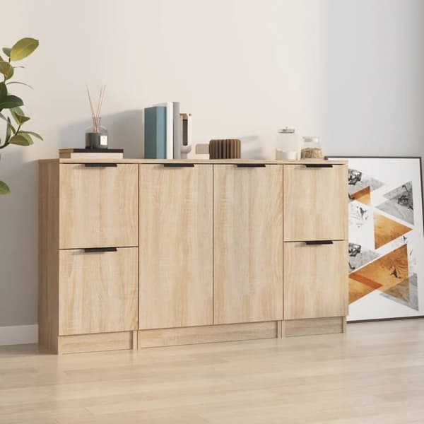 Maison Exclusive - Bufféer 3 st Sonoma ek Ingenjörsträ