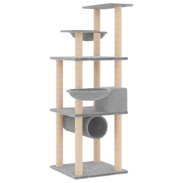 Maison Exclusive - Kattekradsetræ med sisal kløer i lys grå 141 cm ljusgrått