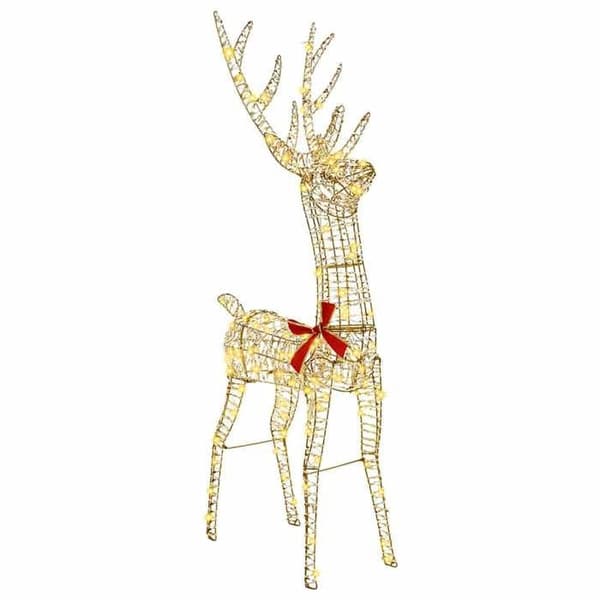 Festpynt - EKSKLUSIV HUS - 3D Rensdyr 140 LED - Varm hvid LED - 128 cm - USB-strømforsyning