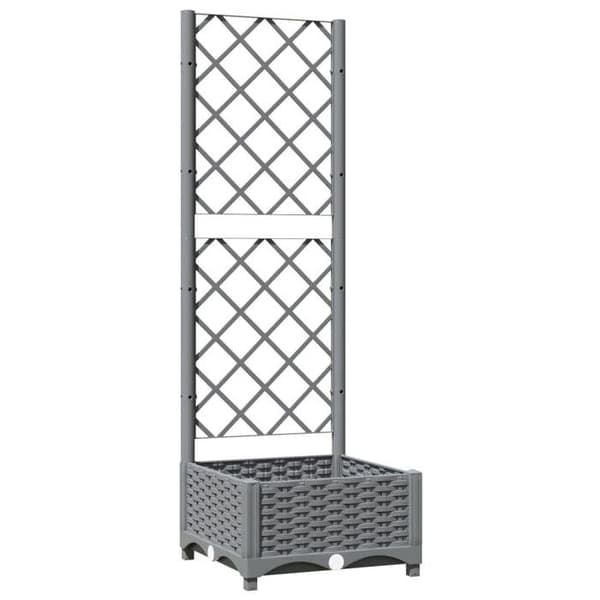 Maison Exclusive - Blomlåda med spaljé Ljusgrå 40x40x121,5 cm PP Ljusgrått