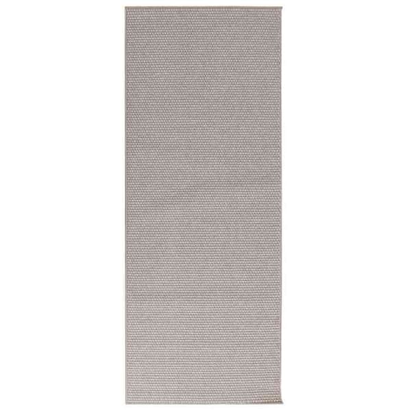 Indendørs tæppe - EKSKLUSIV HUS - LUGO - Creme & Taupe - 80 x 200 cm - Skridsikkert polyester Grädde och Mård