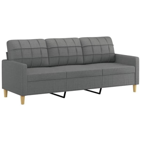 Maison Exclusive - Sæt af 3 sofaer med puder Mørkegrå Stof