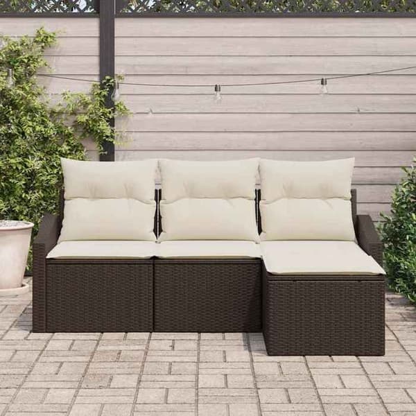 Maison Exclusive - Sæt af 4 pc Sofaer i Brun og Creme polyrotin