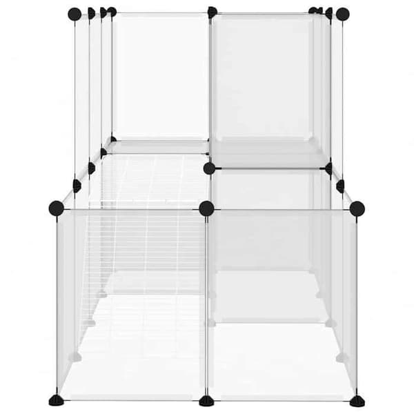 Bur til små dyr - EKSKLUSIV HUS - 142x74x93 cm - PP-paneler - Stålstruktur - Platform & stige