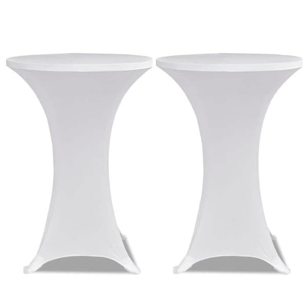 Maison Exclusive - Elastiska bordsöverdrag Ø 60 cm Vit 2 st