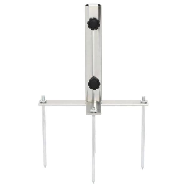 Maison Exclusive - Parasolbas med markspett Ø32-38 mm silverfärgad stål Silver
