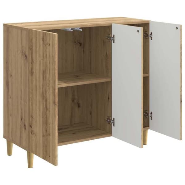 Maison Exclusive - Buffet i håndlavet egetræ 89 x 34,5 x 80 cm Ingeniørtræ