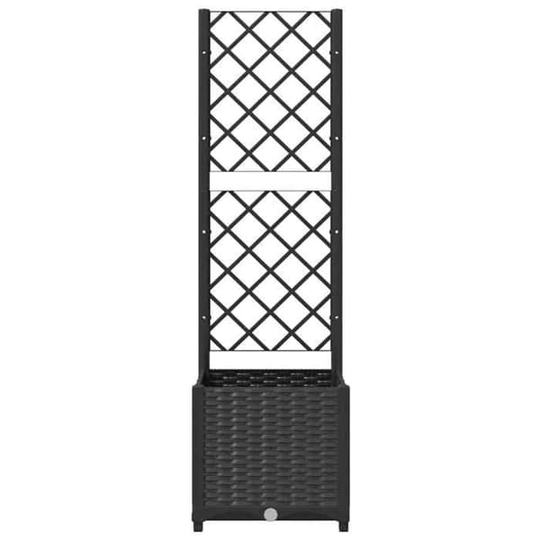 Maison Exclusive - Havekasse med espalier Sort 40x40x136 cm PP