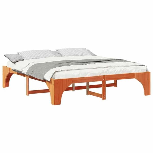 Maison Exclusive - Sängram Brun 200 x 200 cm Massivt trä