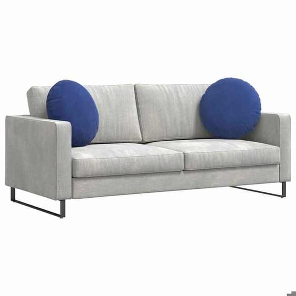 Maison Exclusive - Sittkuddar 2 st Sammet Blå polis Ø50 x 19 cm