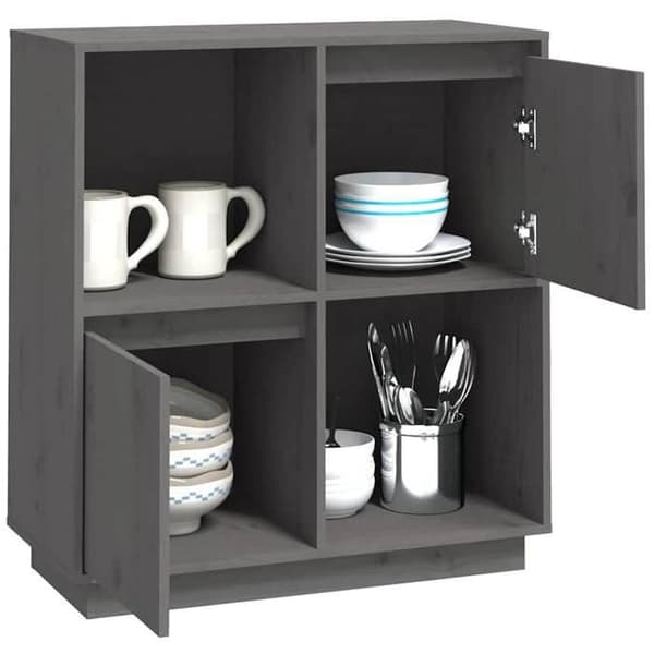 Maison Exclusive - Buffé Grå 74x35x80 cm Massivt furu