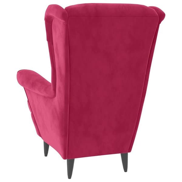 Maison Exclusive - Öronfåtölj med bordeaux sammet puff Bordeaux