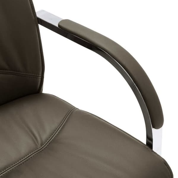 Kontorstol - EKSKLUSIV HUS - Cantilever stol - Grå kunstlæder - Ergonomisk ryg - Forkromede metalben Grå