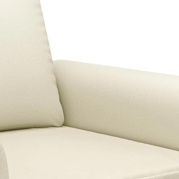 Soffa 2 st - MAISON EXCLUSIVE - Set 2 st - Konstläder crème - Metallstruktur - Fläckbeständig Grädde