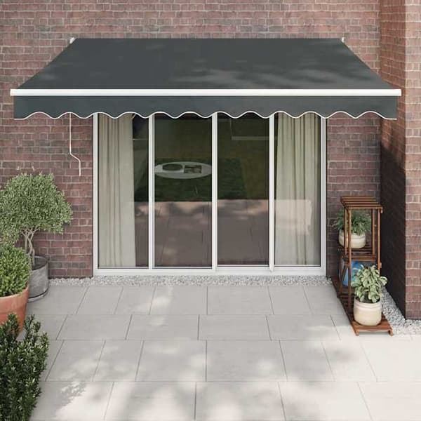 Maison Exclusive - Retractable markis antracit 3,5x2,5 m tyg och aluminium