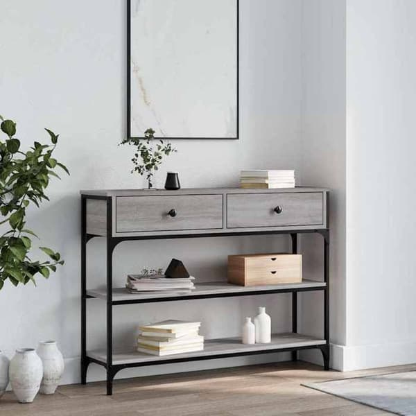 Maison Exclusive - Consolebord sonoma grå 100x25x75 cm ingeniørtræ