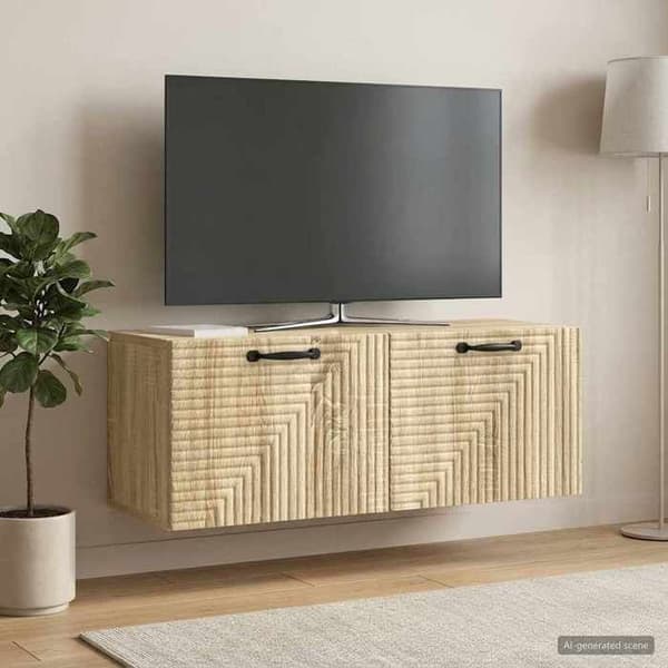 Exklusivt Hem - Väggmonterad TV-möbel Väggmontering Ek Sonoma 78,5 x 31 x 30 cm