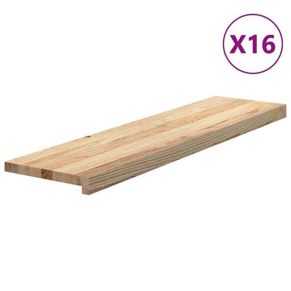 Maison Exclusive - Trappe trin 16 stk ubehandlet massiv egetræ