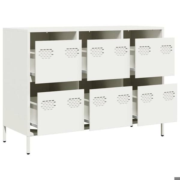 Maison Exclusive - Buffé vit 101,5x39x73,5 cm kallvalsat stål Vit