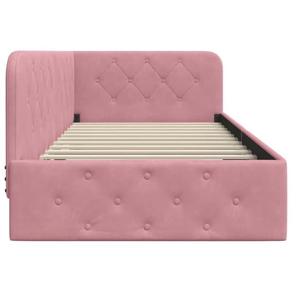 Maison Exclusive - Hörnsängram Rosa 90 x 200 cm Sammet Ros