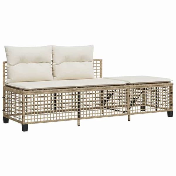 Maison Exclusive - Hörngrupp med kuddar 3 delar beige flätad resin