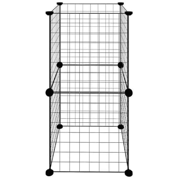 Maison Exclusive - Husdjur bur med 8 paneler Svart 35x35x70 cm Stål