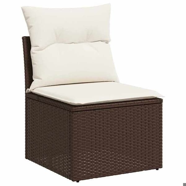 Maison Exclusive - Trädgårdsmöbler med kuddar 5 delar brun flätad resin