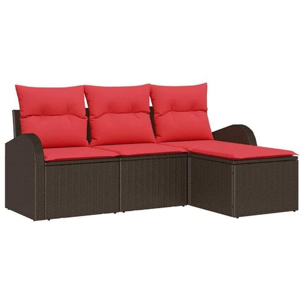 Maison Exclusive - Set med bruna polyrottingträdgårdsmöbler