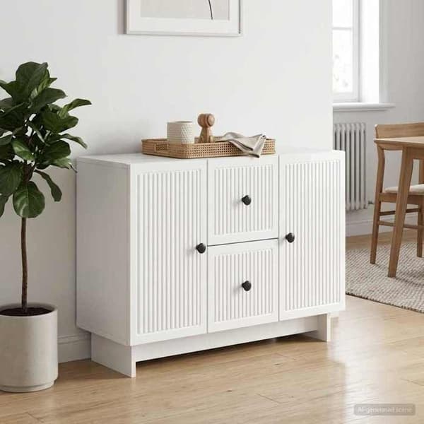 Maison Exclusive - Buffé Vit glänsande 89 x 34,5 x 60 cm Ingenjörsträ