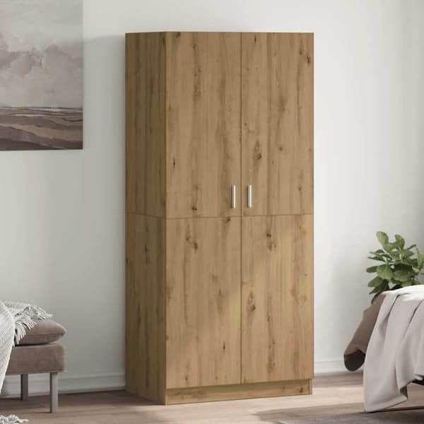 Maison Exclusive - Håndlavet egetræsskabe 90 x 52 x 200 cm ingeniørtræ