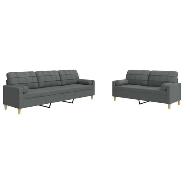 Maison Exclusive - Sæt af 2 sofaer med mørkegrå dekorative puder i stof