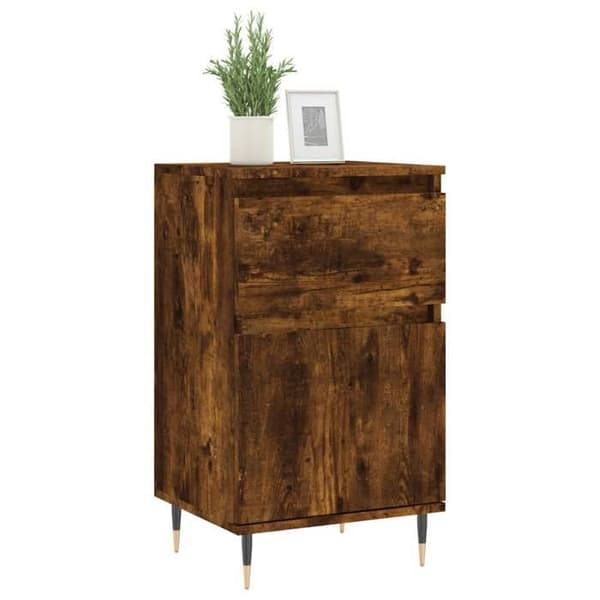 Maison Exclusive - Buffeter 2 stk røgfyldt eg 40x35x70 cm ingeniørtræ