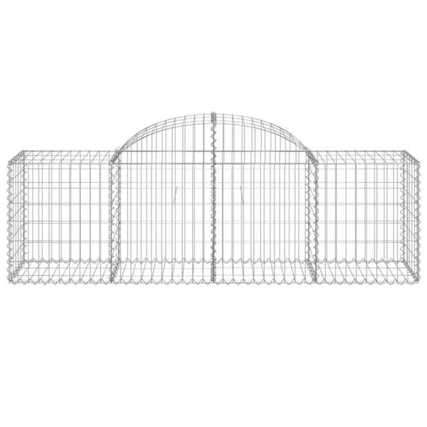 Maison Exclusive - Bågformade gabionkorgar 5 st 200x50x60/80 cm Galvaniserat stål silver-