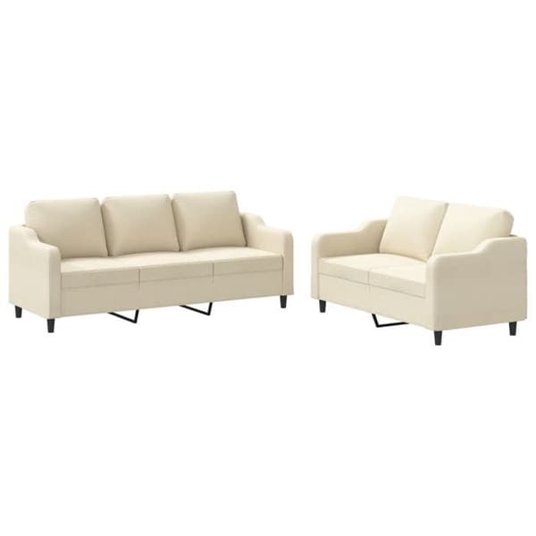 Maison Exclusive - Sæt af 2 sofaer med puder Creme Stof
